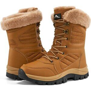 Women's Snow Boots Winter Waterproof Warm Fur Lined Non Slip Mid Calf Boots